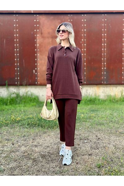 VOLT CLOTHİNG طقم بنطال بياقة بولو 2 خيط