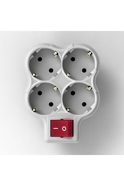 Toptancı Amca Quadruple Grounded Plug Socket Papatya Golyat Socket Multiplier (With Switch)
