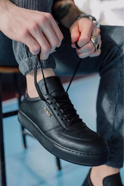 BPM Knack Casual Shoes 666 Μαύρο (Μαύρη σόλα)