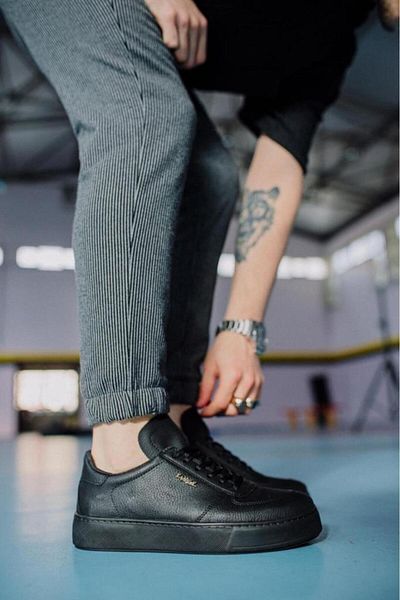 BPM Knack Casual Shoes 666 Μαύρο (Μαύρη σόλα)