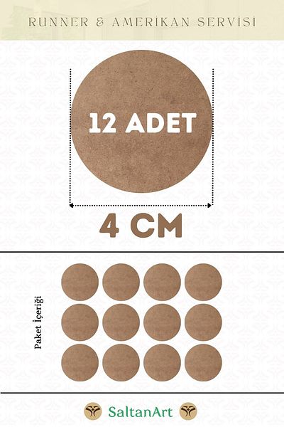 SaltanArt 4 εκ. Διάμετρος 12 τμχ Φόρτες American Service Runner MDF Drolit Magnet Six Ξύλο 3 χιλιοστά (2,7 χιλιοστά) Πάχος