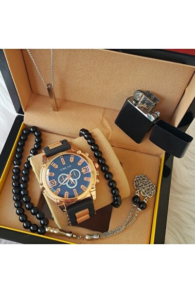 Time İst ERKEK KOL SAATİ, ÇAKMAK , BİLEKLİK, KOLYE, TESBİHLİ SET.