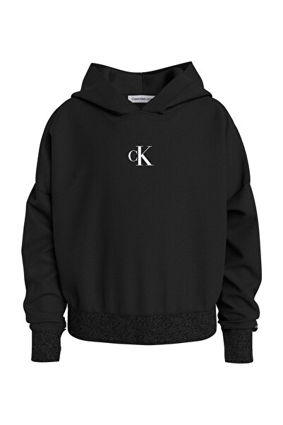 Calvin Klein Düz Kız Çocuk Siyah Sweatshırt IG0IG02139BEH