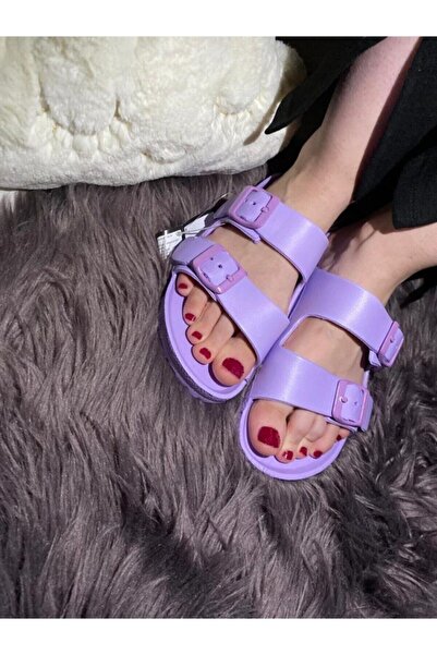 Esem Жіночі подвійні капці з пряжкою для басейну, пляжу та моря, літні, лілові