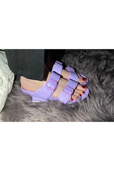 Esem Жіночі подвійні капці з пряжкою для басейну, пляжу та моря, літні, лілові