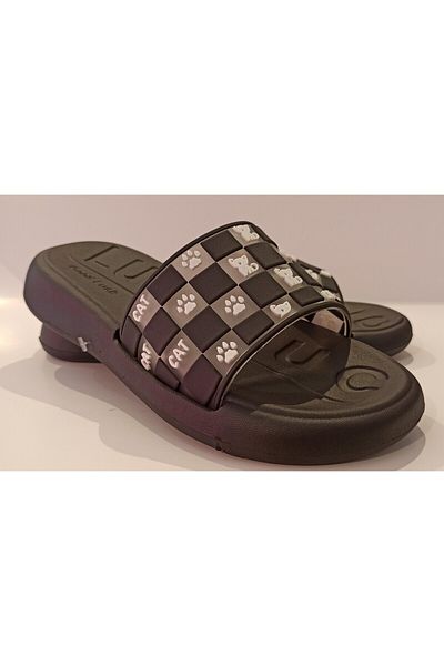 GEZER FLEXIBLE AND SOFT THICK EVA SOLE BLACK WOMEN'S POOL, BEACH, BALCONY, TERRACE, HOME AND STREET SLIPPERS