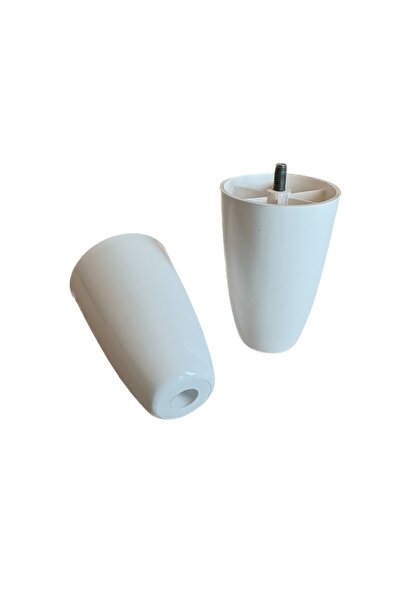 The Zey Gen (Attention to Screw Size) - 12 cm Pear Plastic Plinth Leg Sofa - Sofa Leg 8 Pieces White M8 Screws