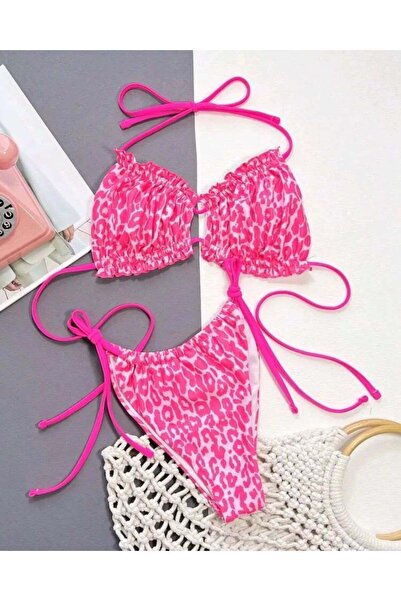 BF Bikini Fashion Neopink drawstring bikini set