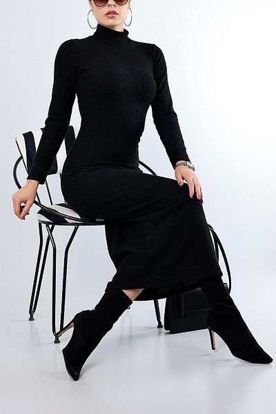 MaxiMor Rochie din țesătură pentru femei, cu gât rotic, cu mânecă lungă, hijab, cu panglică în interior, BOY 140 CM