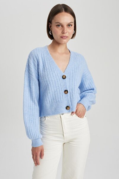 DeFacto Regular Fit V-Neck Knitwear Cardigan R1389az23wn
