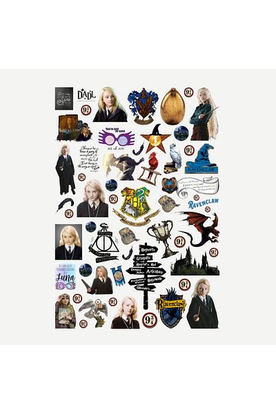 Ororabutik Σετ αυτοκόλλητων 58 τμχ Harry Potter Luna Lovegood Hp - Σετ αυτοκόλλητων Scrapbook Bullet Journal