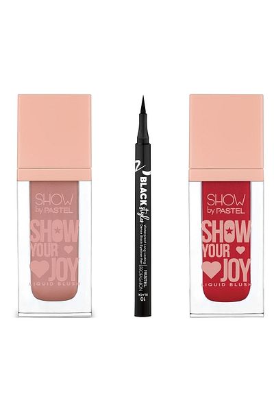 Show by Pastel Show Your Joy Liquid Blush 51 and 52 + Pastel Black Styler Waterproof Eyeliner