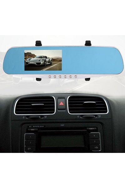 Carub Dual Camera Recorder Road Recorder with Rear View Mirror