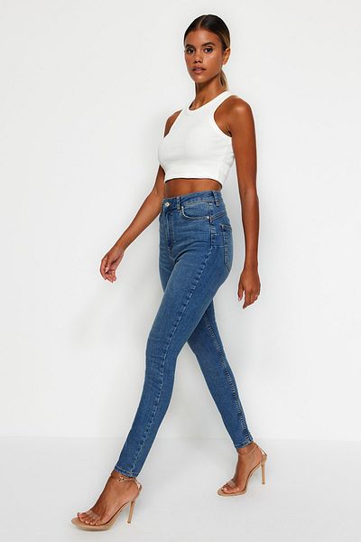 Trendyol Collection Blue Push Up High Waist Skinny TWOSS23JE00078