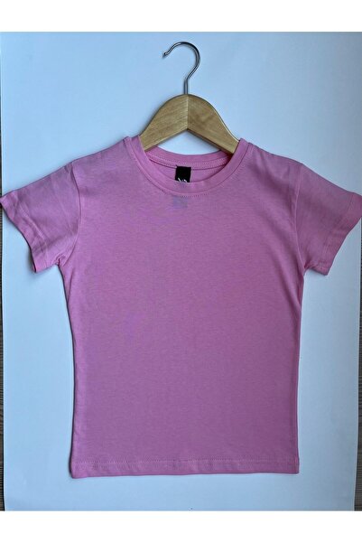 UNISEX ÇOCUK Rahat Kalıp %100 Pamuk Örme Kumaş Düz T-shirt