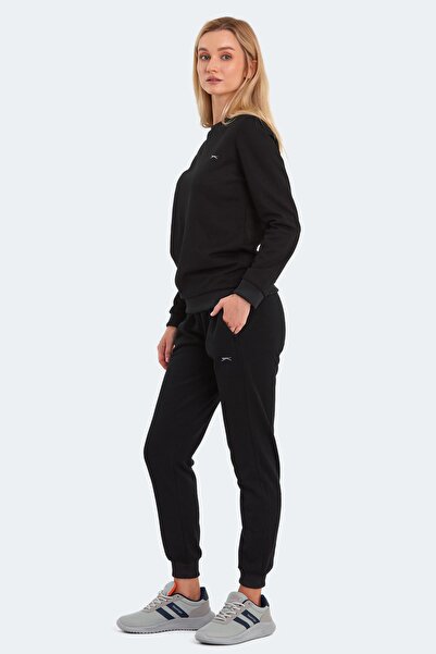 Slazenger OLINDA Kadın Cepli Siyah Eşofman Takımı