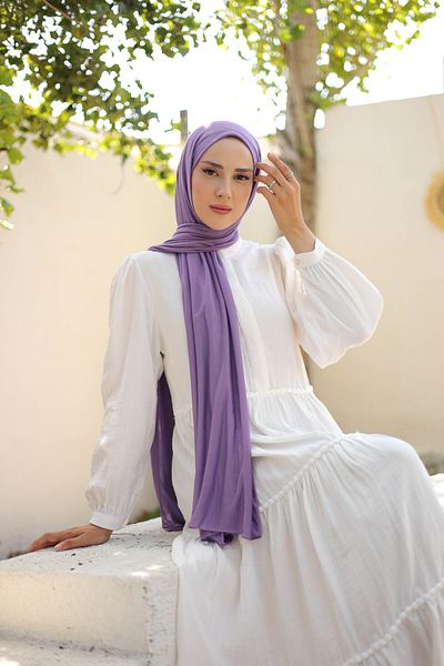 shalby Hijab Combed Cotton Shawl Lilac
