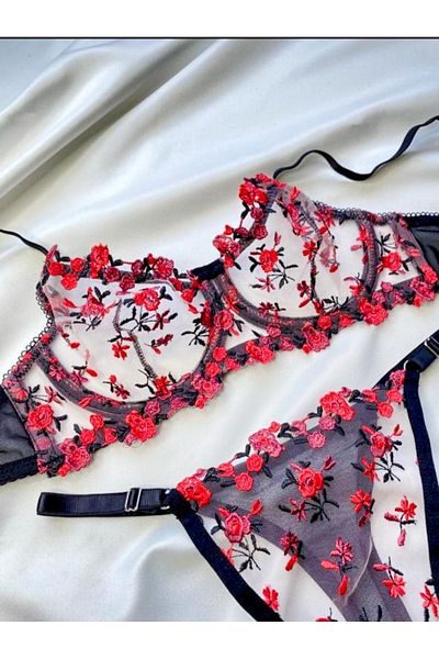 more than socks Μαύρο Σετ Bralet Lace (Σουτιέν & Στριγκ)