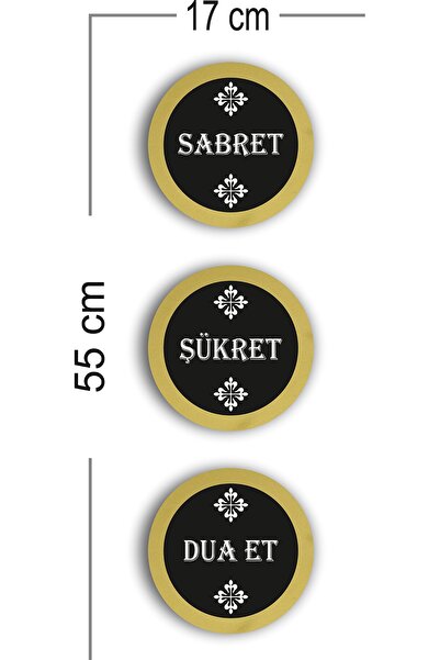 Pey Aksesuar sabret şükret dua et GOLD ÇERÇEVE tablo hediyelik