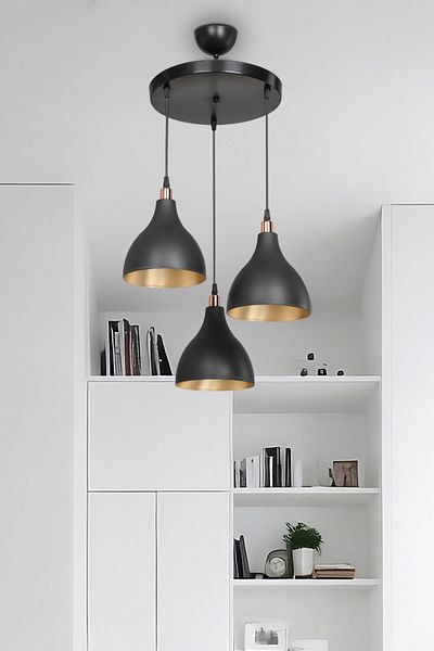 AG LightDesign Black Pendant Chandelier Living Room Kitchen Hallway Bedroom Lamp