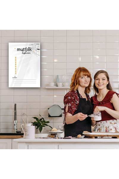 Haydi Dekor My Kitchen List Glass Panel on Writable and Erasable White Floor
