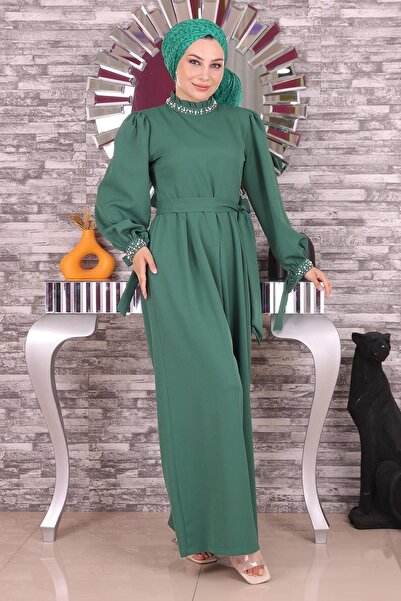 Modamihram Pearl részletes jumpsuit ruha Emerald 19152