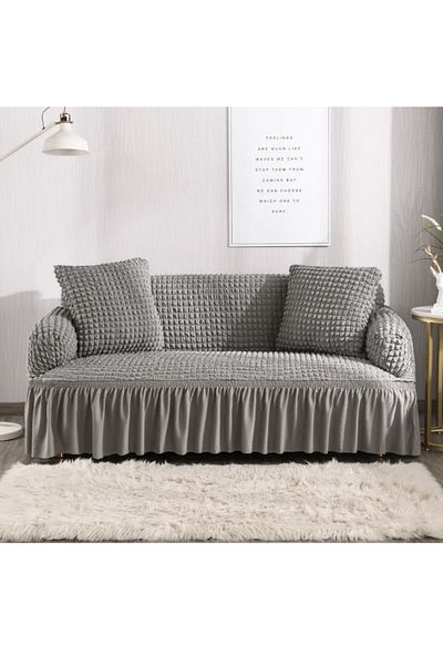 BALADI HOME Wrapped Lycra Flexible Washable Three-Seater Sofa Cover (1 Piece) Sofa Cover