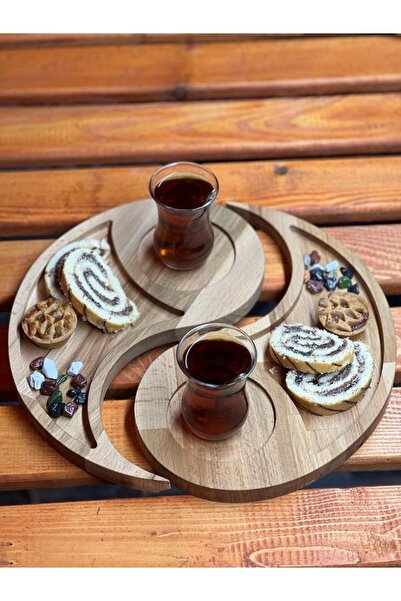 ATAwood طبق الإفطار، عرض Ying-Yang، عرض الإفطار، عرض خشب الزان، خشب طبيعي، صن...