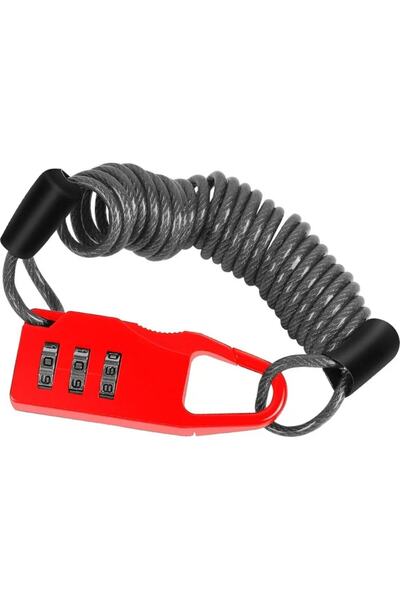 MOTOANL Motosiklet Şifreli Kask Kilidi 1.2m Uzayabilen Çelik Kablo Motor Kask...