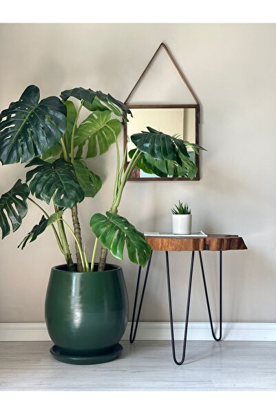 odka Armut Model Saksı Tabaklı H: 40cmX32cm Koyu Yeşil