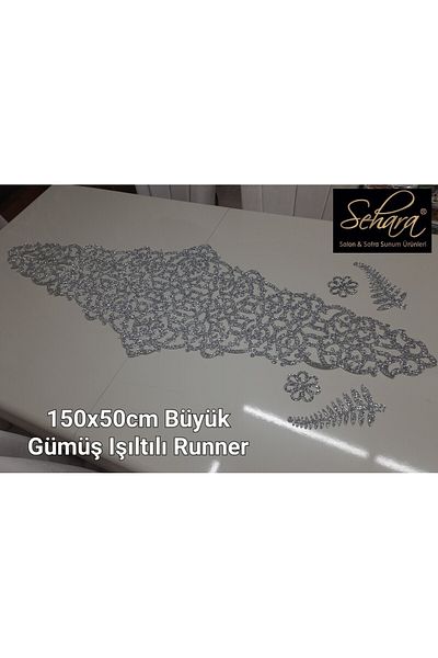 SEHARA ALERG DE MASSA MARE/ARGENT DE MASSA/150CMX50CM/GLIMMER LUX/SILVERY SILVER/4 BUC. CAAU SERVER CAFEA/