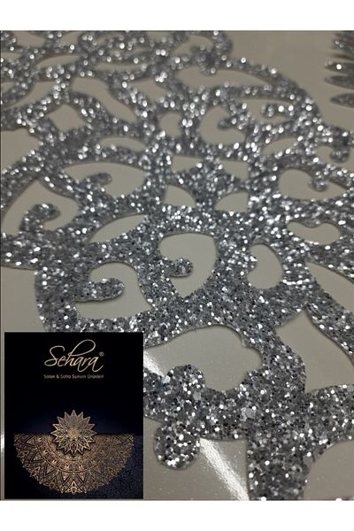 SEHARA ALERG DE MASSA MARE/ARGENT DE MASSA/150CMX50CM/GLIMMER LUX/SILVERY SILVER/4 BUC. CAAU SERVER CAFEA/