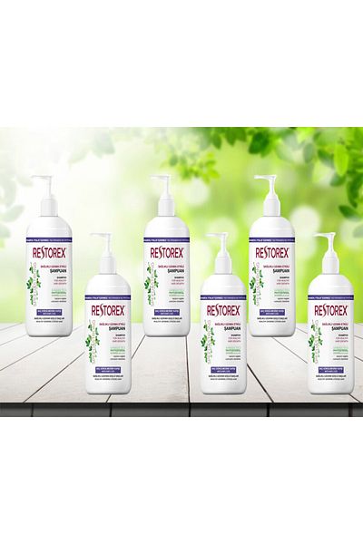 Restorex 1000 ml 6 Pieces Extra Resistant Ivy Extract Shampoo - Anti-Hair Loss