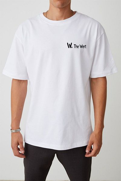 THEWERT Μπλουζάκι Unisex Hands Printed Λευκό Oversize