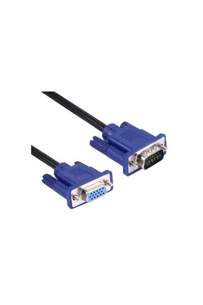 Temiz Pazar 1.5M Vga To Vga Monitör Ekran Uzatma Ekleme Kablosu 15 Pin Dişi E...
