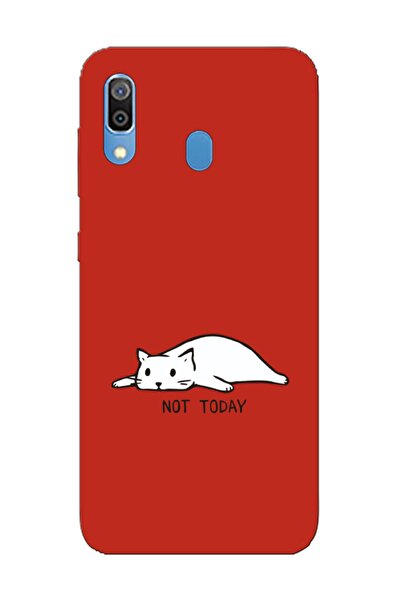 Samsung A30 Note Today Cat Red Phone Case