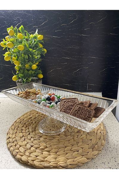 Multiamo Linea Model Glass 3-Part Footed Rectangular Presentation Rack