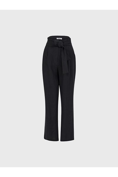 Juste Studio Black Trousers with Linen Belt