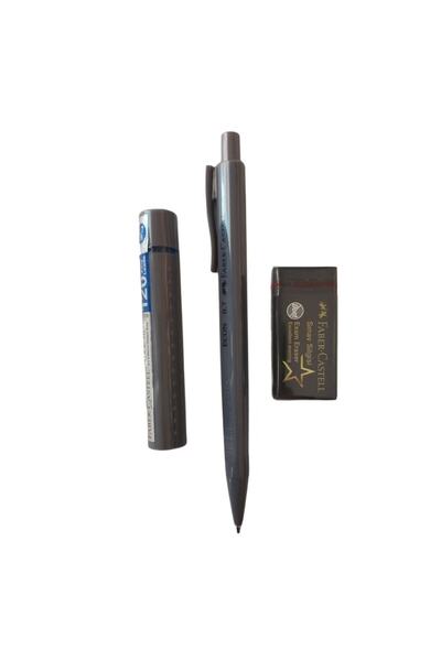 Faber Castell UÇLU KALEM SETİ GRİ ( 0.5 KALEM+SİLGİ+120Lİ UÇ)