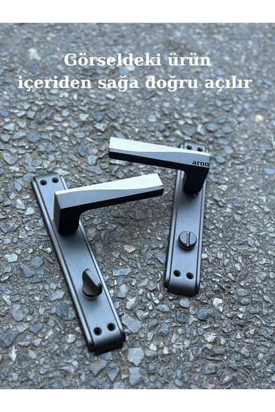 ARON Luxury Sofuoglu Derya - Phoenix Mirrored Matte Anthracite Satin (Bathroom-Wc) Right Door Handle Aluminum Steel