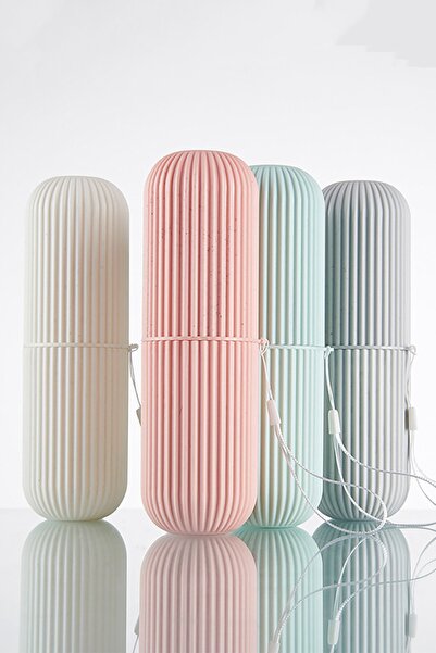 Soillium Seyahat Tipi Aksesuar Taşıma Kabı Diş Fırçası Gözlük Diş Macunu Makyaj Fırça Saklama Kutusu 2 Adet