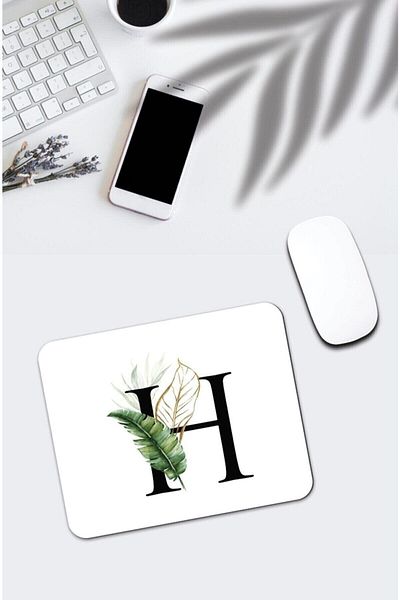 HobiShop Mousepad με μοτίβο φύλλων H Letter