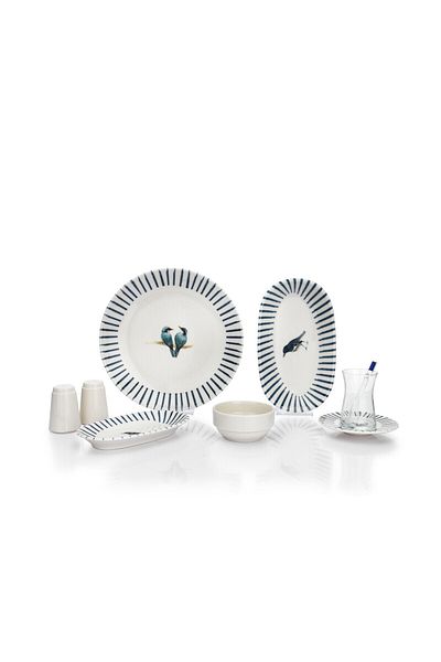Schafer Charlotte Breakfast Set-32 Pieces-Blue