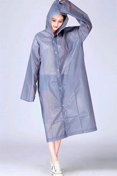 Marlux Unisex Raincoat Hooded Snap Fastener Eva Gray Raincoat