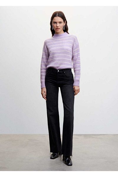 MANGO Woman Pulover Lurex cu dungi