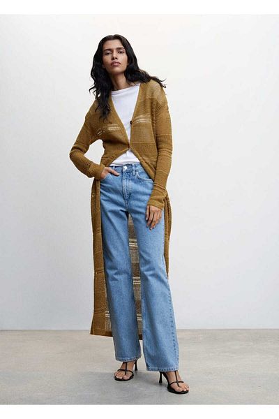 MANGO Woman Side Slit Cardigan