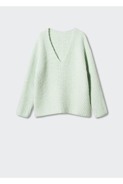 MANGO Woman V Yaka Triko Kazak