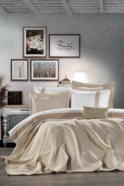 ZEBRA CASA Versay Coffee 8 Piece Duvet Cover Set and Bed Cover Set