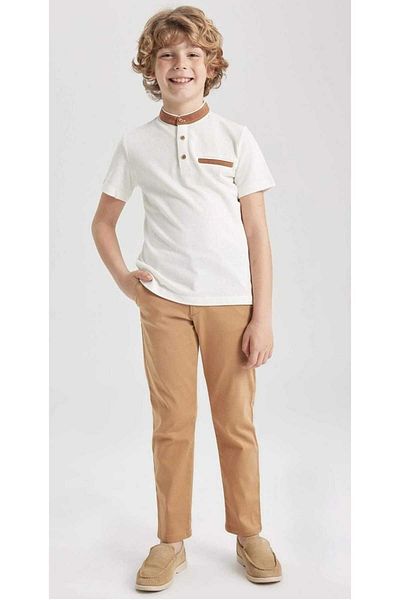OliveYouMom Boy's Regular Fit Gabardine Lycra Trousers (adjustable waist)