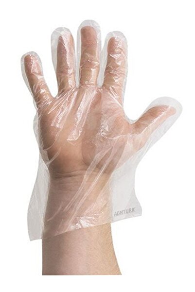 abnturk Toplam 500 adet Şeffaf Eldiven 100'lü x 5 Paket Pastane, Fırın, Pet P...